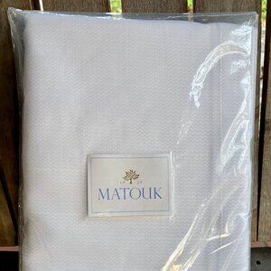 MATOUK Augusta FULL / QUEEN White Coverlet Blanket 100% Cotton Italy 94" X 97